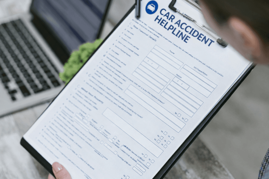 A form from Car Accident Helpline