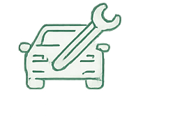 An Icon showing a car and a spanner to represent car repair
