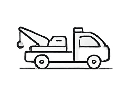 An icon showing a recovery lorry to represent vehicle crash recovery